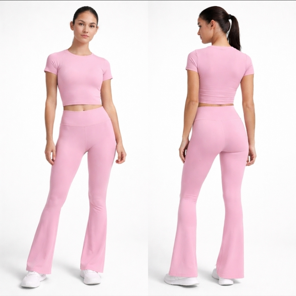 Light Bubblegum Pink Flare Lounge Set Size S Matching Set